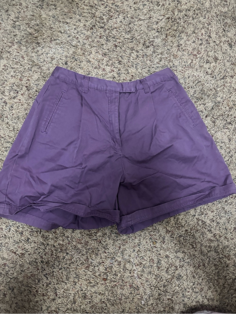 White Stag Purple High-Waist Casual Bermuda Shorts - Picture 1 of 9